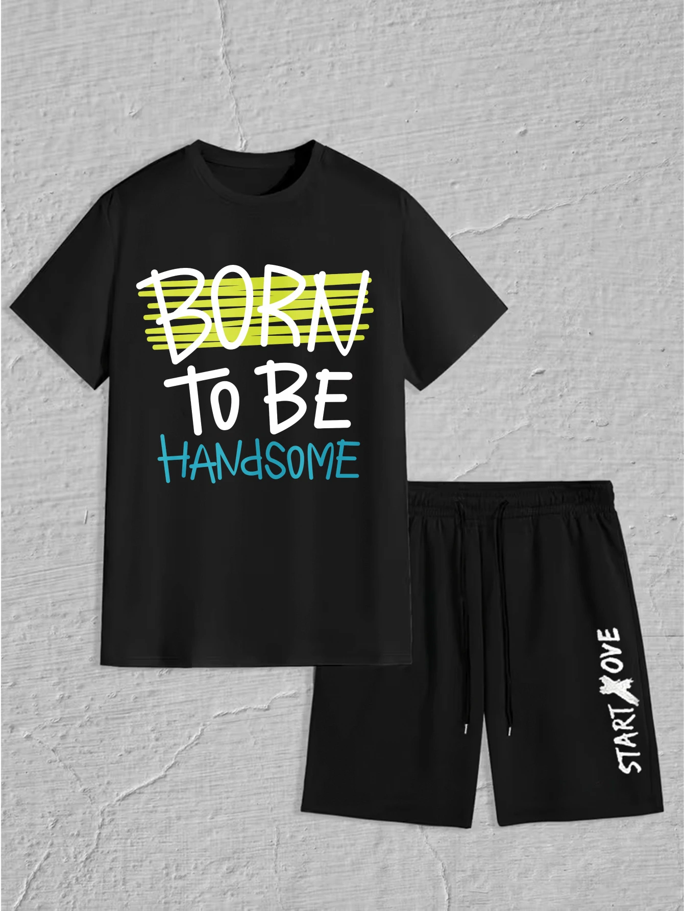 men's set 2025 Summer sports Printed Graphic men's clothing crewneck training suit set men men's suits football