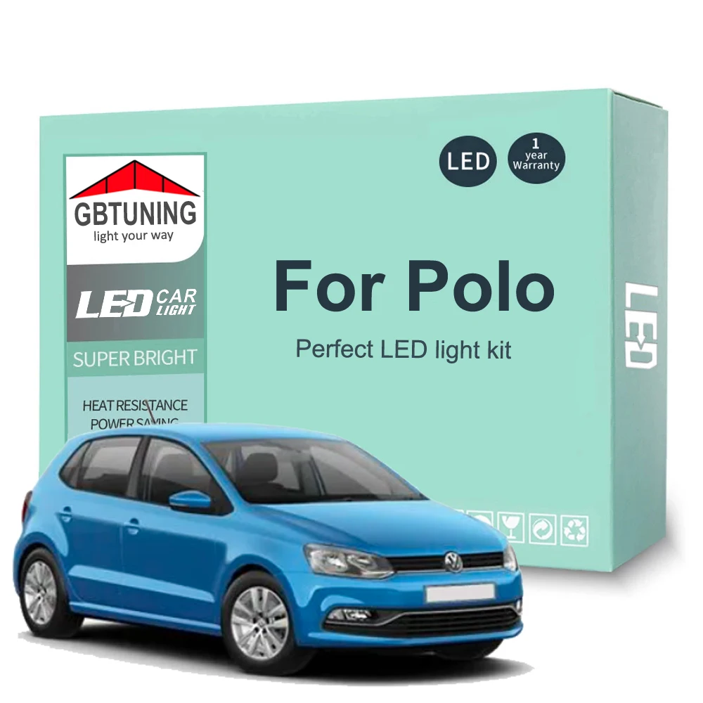 Zestaw żarówek wewnętrznych LED do VW Volkswagen Polo 6R 6C 9N 6N AW1 1994-2022 2023 Canbus Dome Trunk Indoor Lamp Akcesoria samochodowe