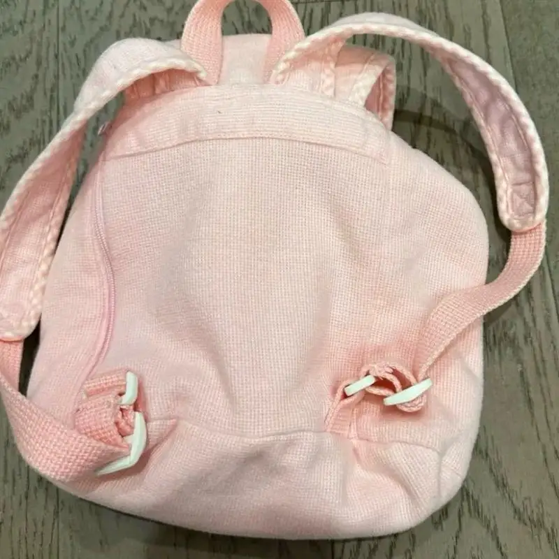 New Kawaii Cute Sanrio U-Sa-Ha-Na Bag Pink Strawberry Rabbit Backpack Cute And Sweet Knapsack Cartoon Ins Gift For Girls