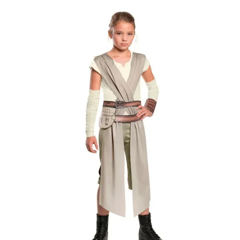 Un costume cosplay Rey per bambini Guerriero Jedi Obi Wan Kenobi soldati neri tempesta troopers Il risveglio della forza vestito operato dalle ragazze