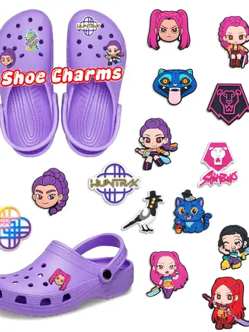 18-100pcs KPop Demon Hunters Shoe Charms For Clogs Ghost Shoe Decoration Premium Quality Popular Shoe Accessories Great Gift