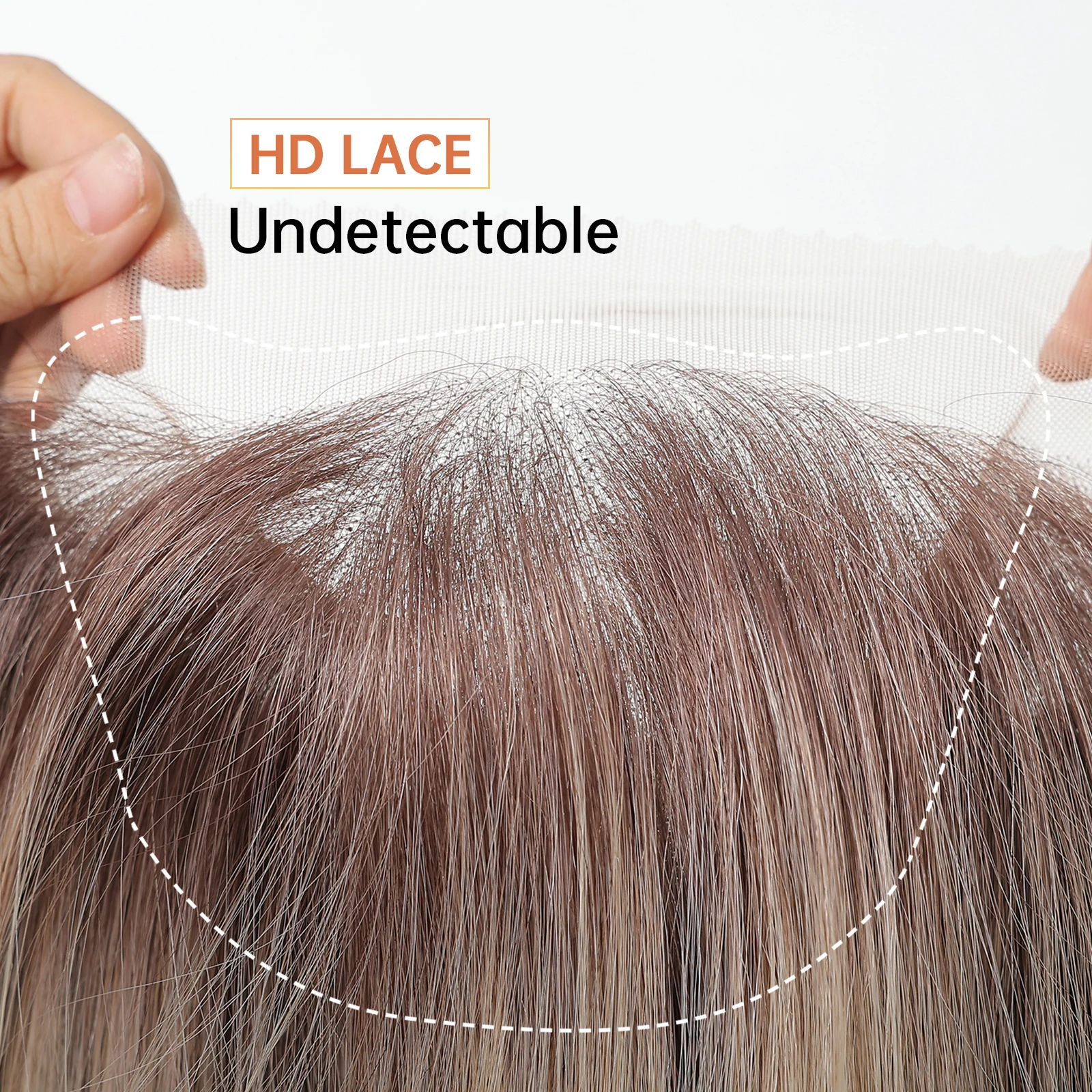 13*6 HD Transparent Lace Front Wigs Natural Hairline Short Straight Synthetic Wigs For Women Daily Party Brown Mixed Blonde Wigs