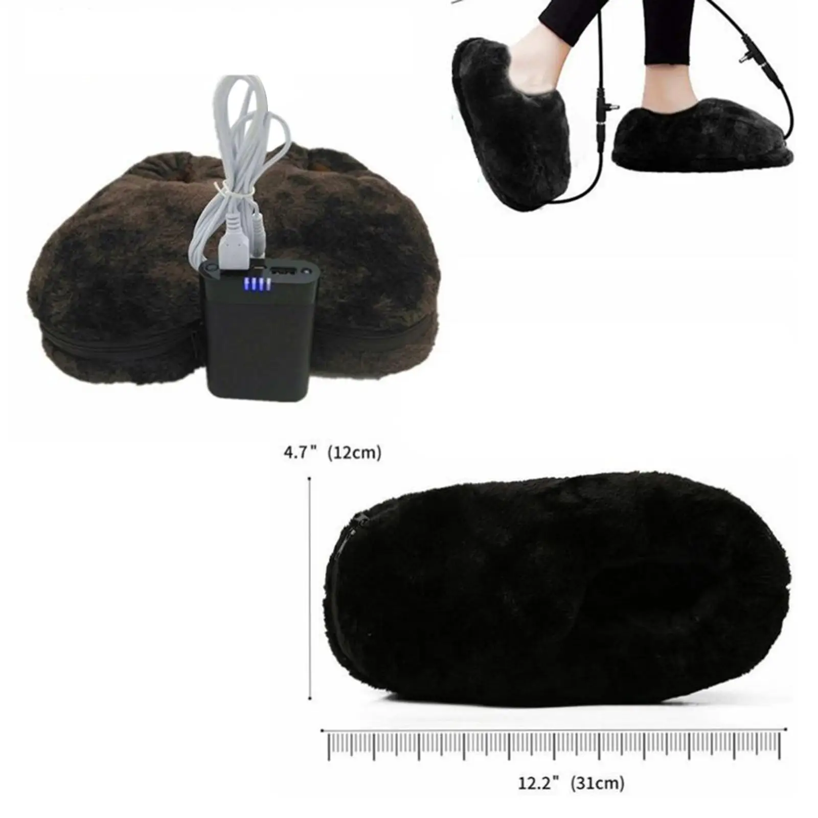 USB تدفئة القدمين الكهربائية ، وسادة التدفئة القطيفة القابلة لإعادة الاستخدام ، الشتاء
