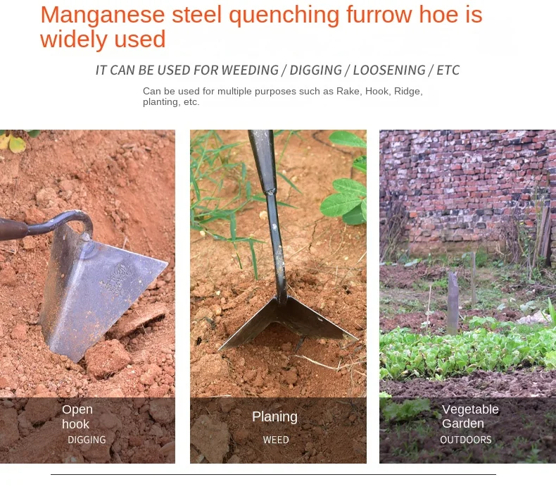 Imagem -04 - Ferramentas de Fazenda Casa Vegetal Plantio Triângulo Sulco Enxada Pequena Ponta Enxada Agrícola Terra Torneamento Solto Solo Triângulo Enxada