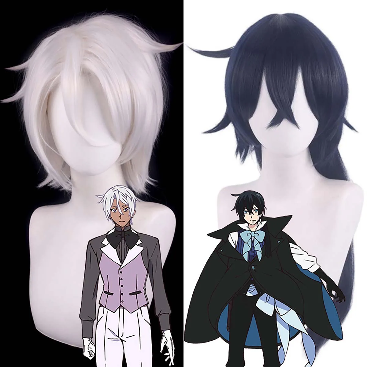 Halloween Costume Props Adult Men Anime The Case Study of Vanitas Cosplay Miuko Vanitas Wig