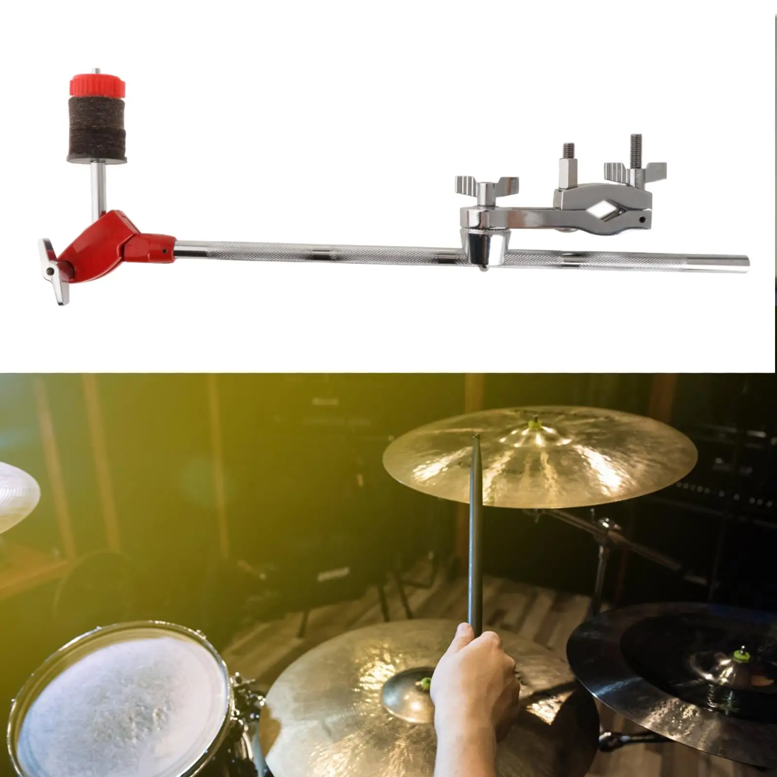 Cymbal Extension Stand Sturdy Multifunction Percussion Instrument Fittings Drumming Pad Pdp Cymbal Arm for Performances Students