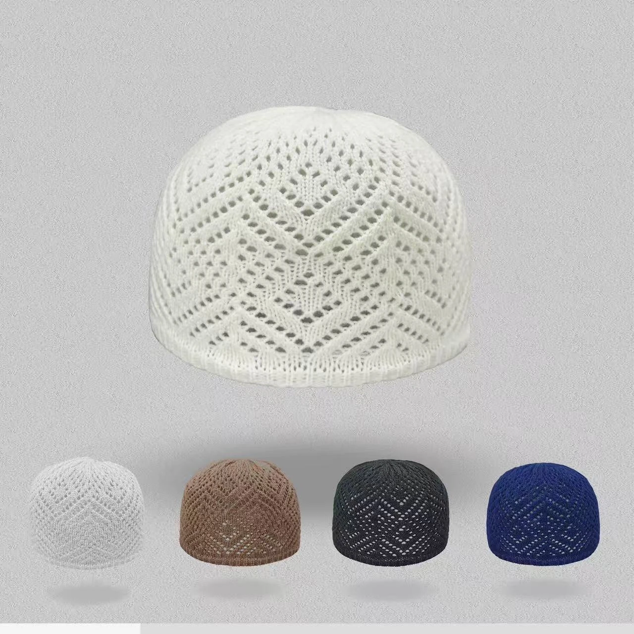 Spedizione gratuita berretti musulmani per uomo donna abbigliamento cappello da preghiera maglia maglia Kufi Kippah islamico Arabia Saudita estate ebraica 0784