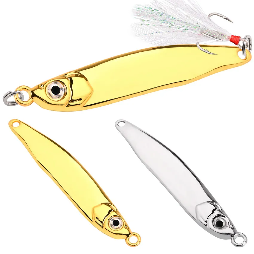 1PC Silver/Gold Fishing Biats Metal Spoon Lure 5g 7g 10g 15g 20g 40g 60g Metal Baits Spoon Fishing Lure Sequins Tackle