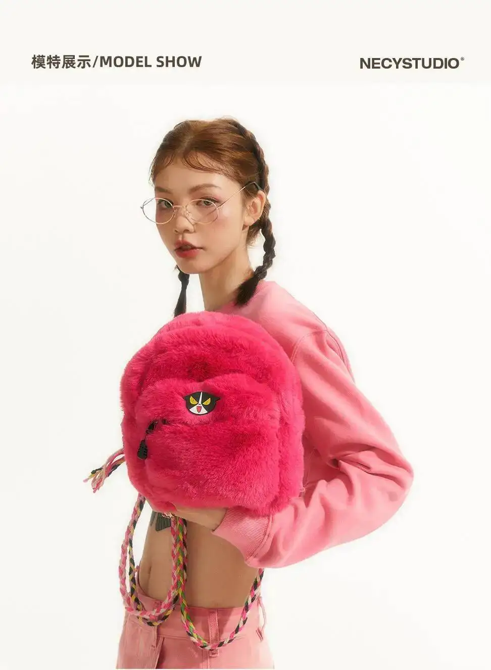 Bloom Plush Pink Backpacks Women 2023 New Vintage Hot Girl Fur Soft Mini Y2k Mochila Ladies Haruku Cute Backpack Aesthetic