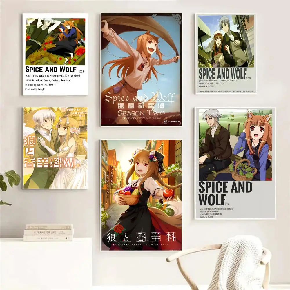 ملصق S-Spice and WolfS Anime لغرفة النوم وغرفة المعيشة والدراسة وما بعد ذلك ديكور ذاتي اللصق + هدية مثالية