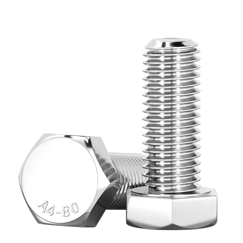 316L Stainless Steel Hex Head Bolts M3-M6 A4-70 Full Thread / Marine Grade DIN933 Hexagon Screws Length 35-150mm