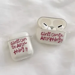 Korea Letter Girl Transparent for Apple Airpods 3 Pro Case Cute Cartoon Airpods 1 2 Air Pods Pro 2 Case Airpods Case 에어팟 케이스