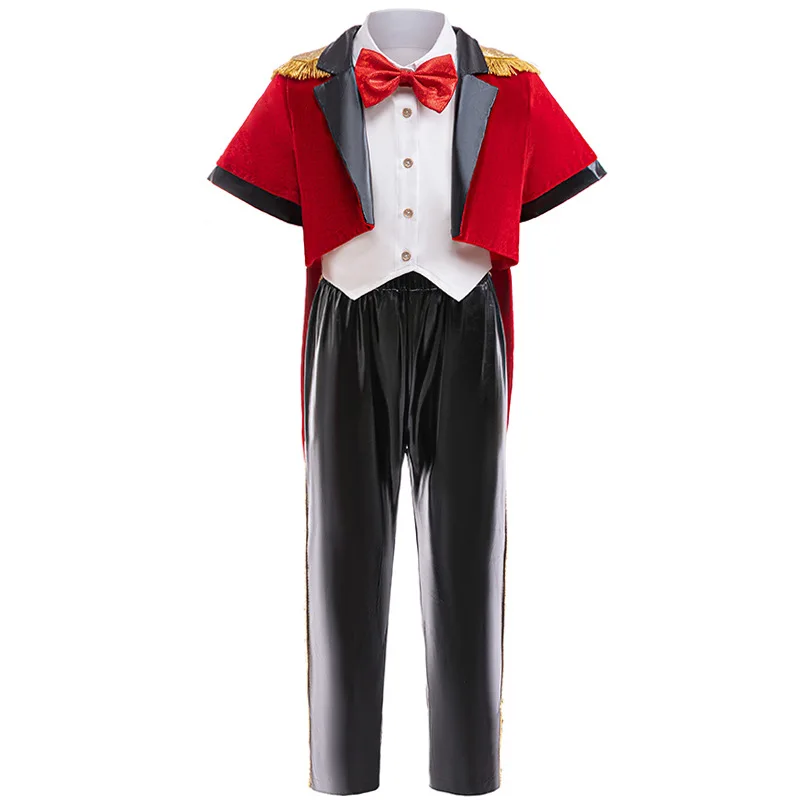 

Festival Children's Carnival Prince Cosplay Costume Boys Party Swallowtail Formal Sets Red Coat+Shirt+Pants Three Piece Suits