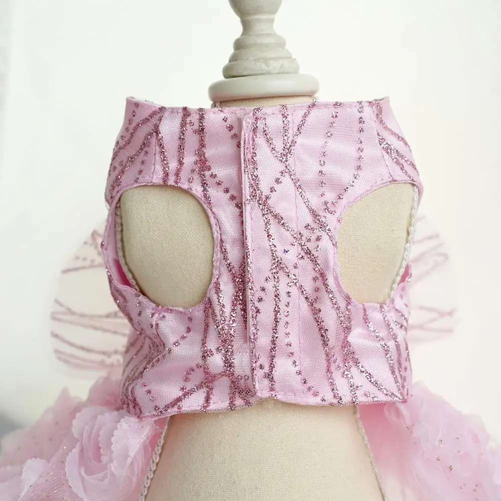 Pet Dress Lovely 3D Flowers Elegant Small Medium Girl Dogs Princess Dress Festival Wear