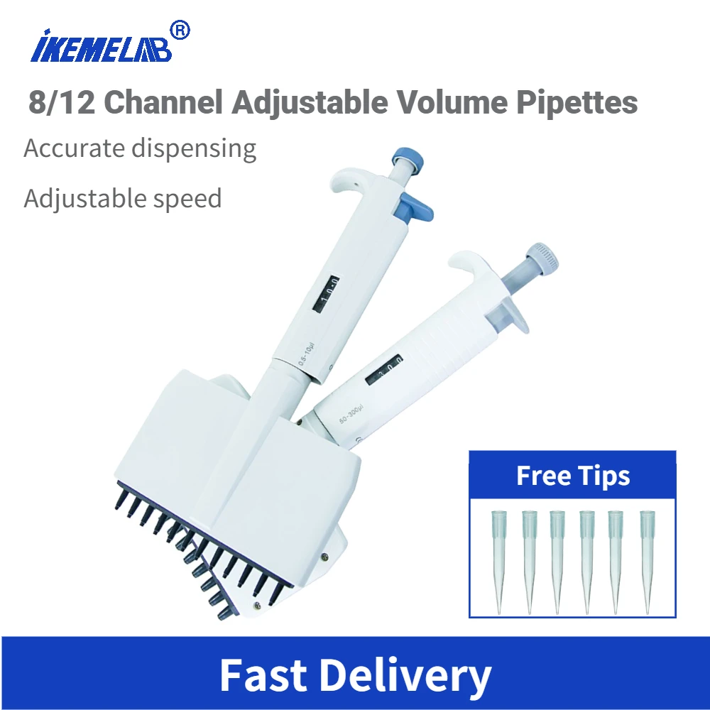 IKEME adjustalbe 8 12 Meder multichannel Pipetta micropipette Ketted Steril Plasztikus anyag Pipetta