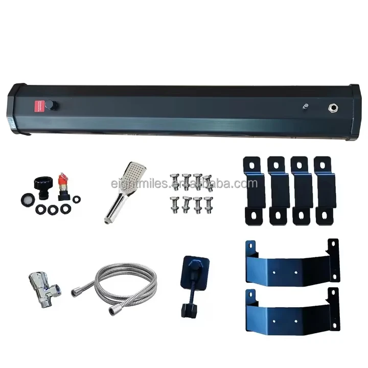 EM 30L Pressurized Water Tank Roof Rack Shower Aluminum Off-road Vehicle Camping Shower With Spray Hose