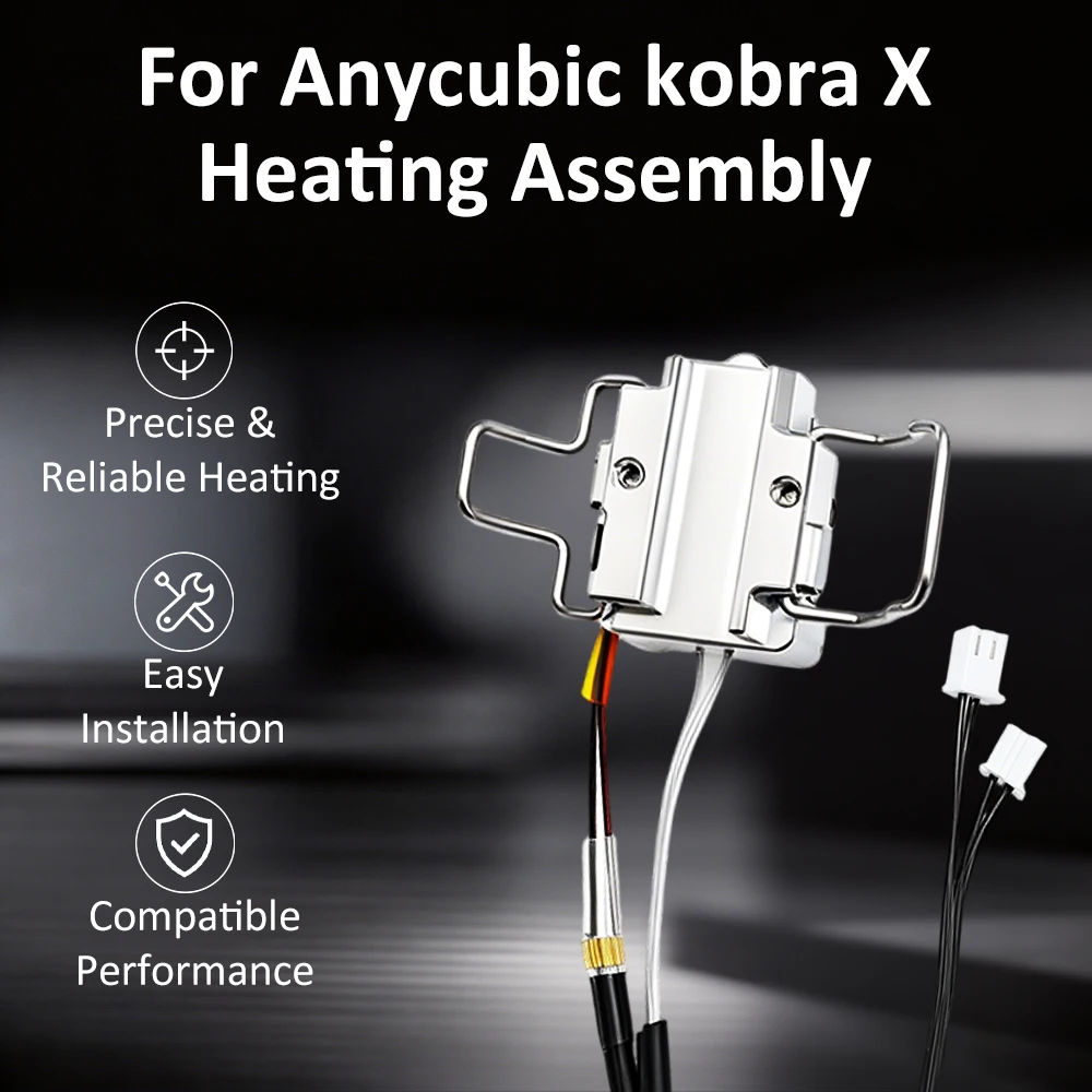 For Anycubic Kobra X Hotend Heating Assembly Kit Components with Heater Cartridge and Thermistor Temp Sensor Kobra X Accessories