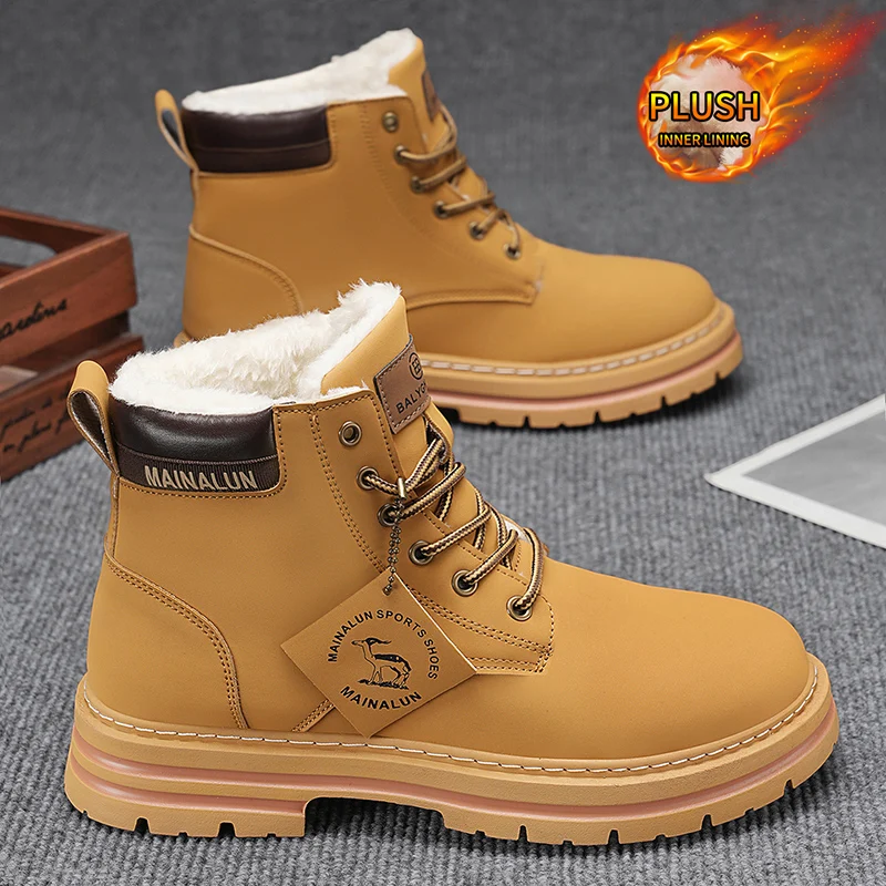 Men's snow boots, suitable for winter wear, comfortable inside, warm and easy to wear, suitable for daily wear in winter