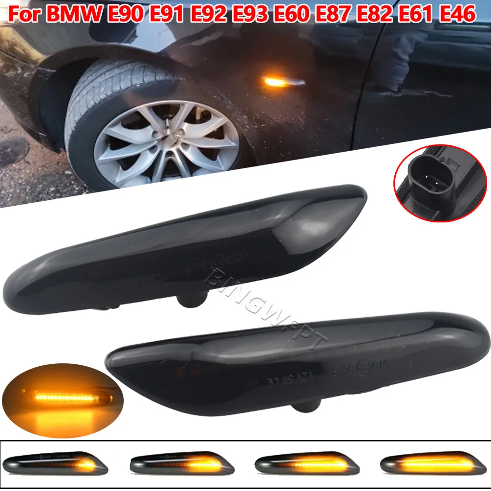 

2pcs For BMW 1 3 5 Series E81 E90 X1 Fender Lights LED Turn Side Lights