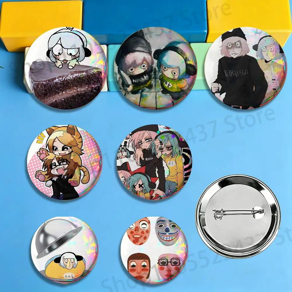 Cute Rnfren Randal Luther Nyon Badges Cartoon Character Pins Brooch for Bag Shoes Decoration Jewelry Gifts