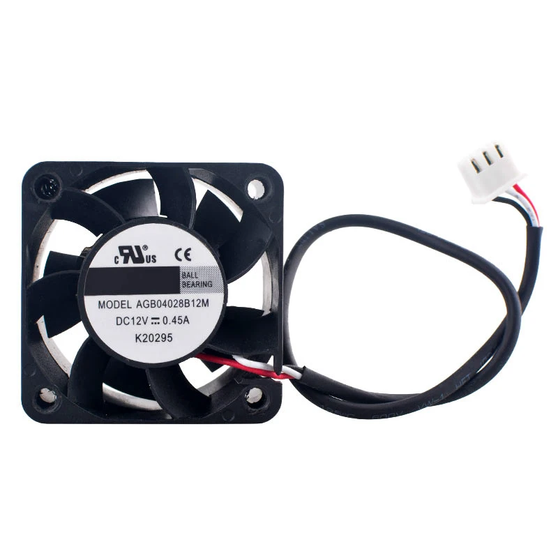 (2pcs) AGB04028B12M Dual Ball Bearing Cooling Fan 4cm 40mm 40x40x28mm DC12V 0.45A 3-Pin for 1U2U Power Supply