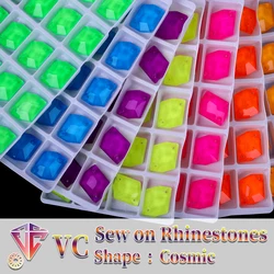 VC Neon Fluorescent Cosmic Sew on Rhinestone Cosmic Sewing Diamond Glass Diamond Flatback DIY Accessories Wedding