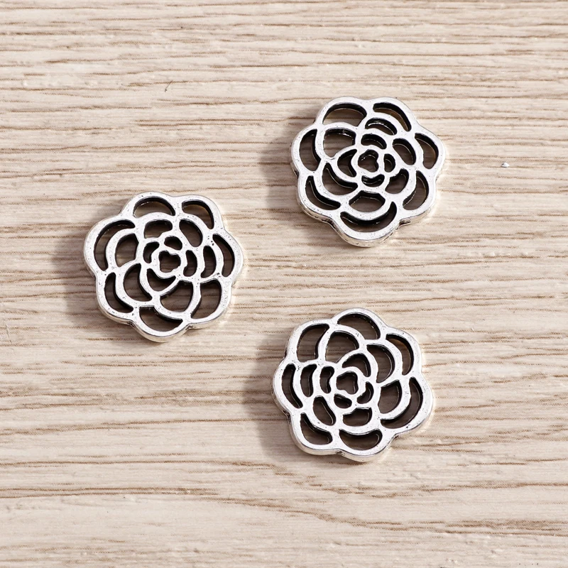Tusember 20 Stück Legierungs-Pflanzenanhänger, Metall-Blatt-Blumen-Baum-Charms für Schmuckherstellung, Ohrringe, Halsketten, DIY-Armband-Zubehör – Detail 11