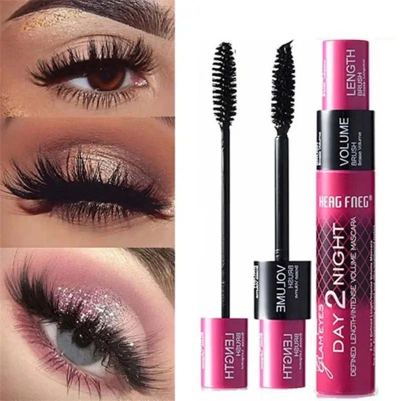 Make-up 2in1 Mascara voor dubbel doel Waterdicht en zweetbestendig Krulborstels Make-up Waterdicht Natuurlijk Sneldrogend