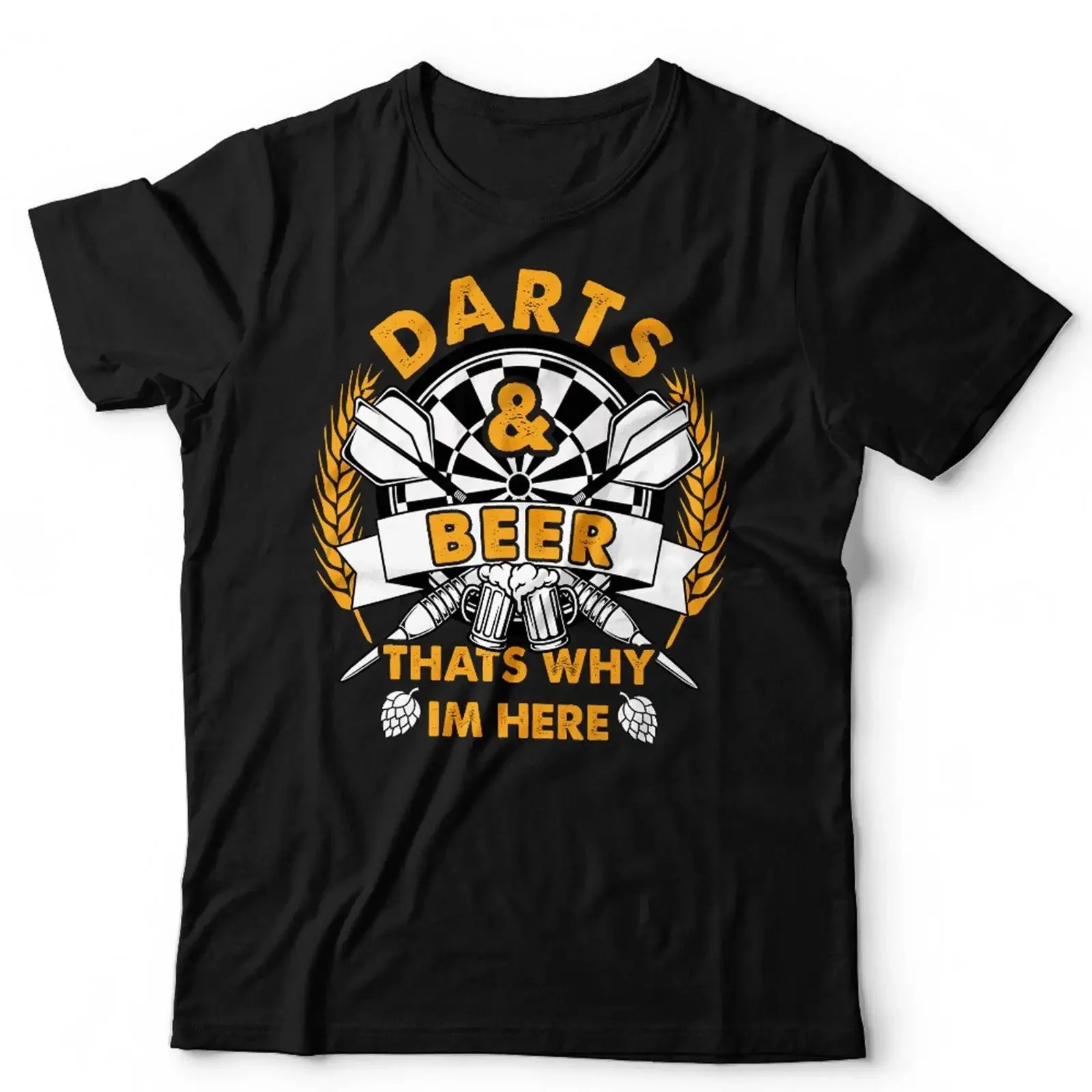Funny Darts T Shirt Beer That's Why I'm Here Lager Pub Bar  vintage Washed Soft Stretched streetwear Comfortable Casual Unisex