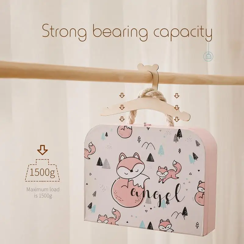 10Pcs Baby Wooden Hangers,Creative DIY Children's Clothes Rack for Dress Pants Shirt,Bear Wood Kids Hanger for Storage Display image 4