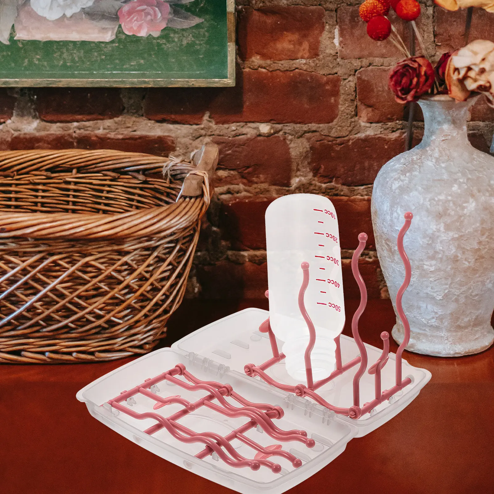 

Baby Bottle Drying Rack Detachable PP Multifunction Draining Rack Kitchen Countertop Organizer Large Capacity Bottle Holder