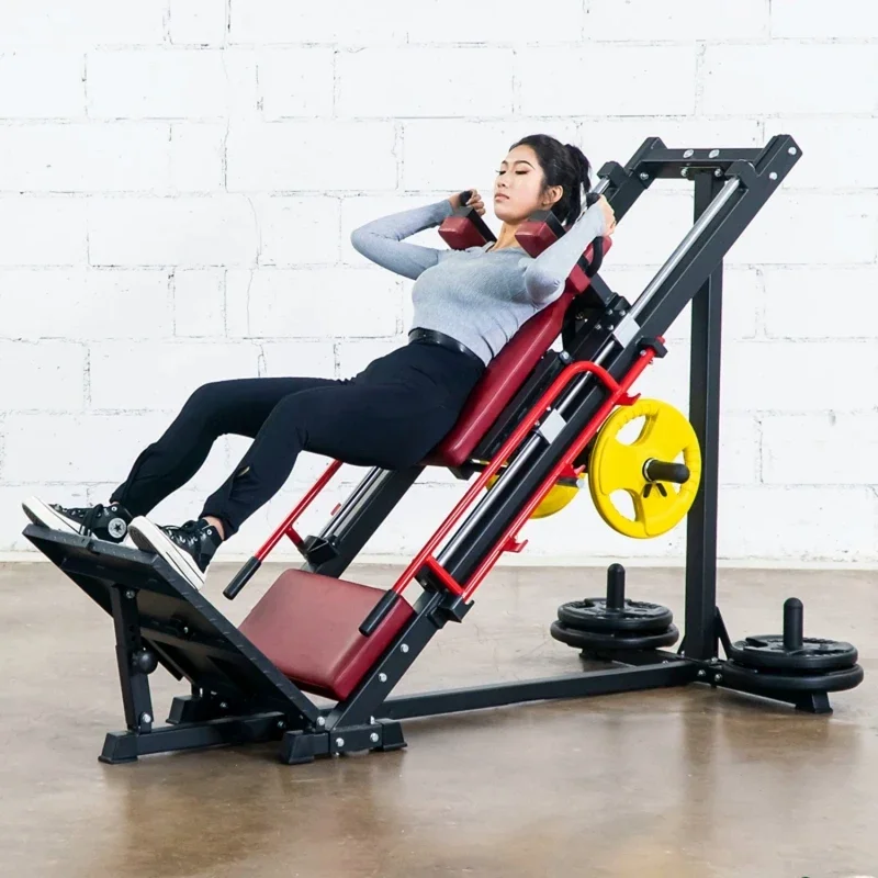 Leg Press Hack Squat Machine 45 Degree Leg Press Trainer Home Gym Lower Body Strength Training Fitness Equipment