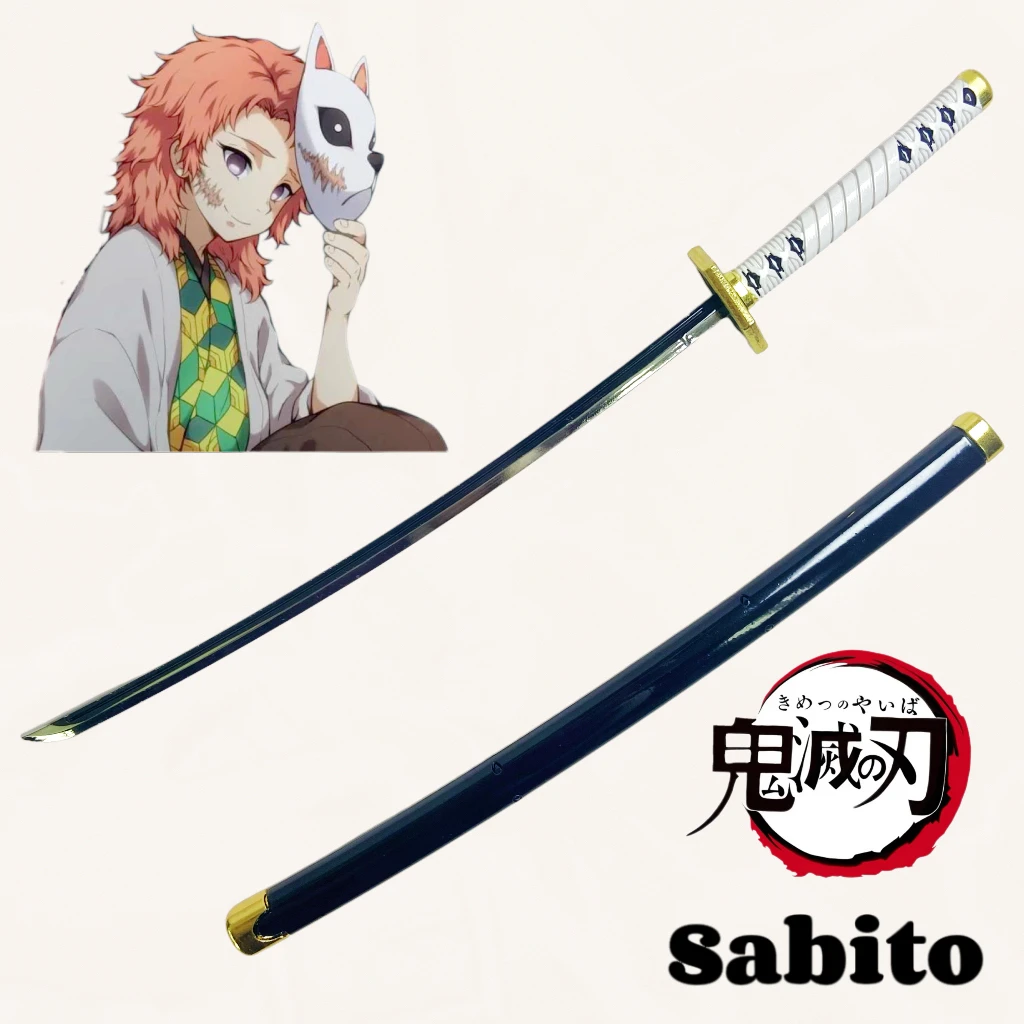 

9,4 дюйма Demon Slayer Sabito металлический меч катаны оригинальный самурай ниндзя нож японская катана сабля аксессуары для косплея реквизит игрушка