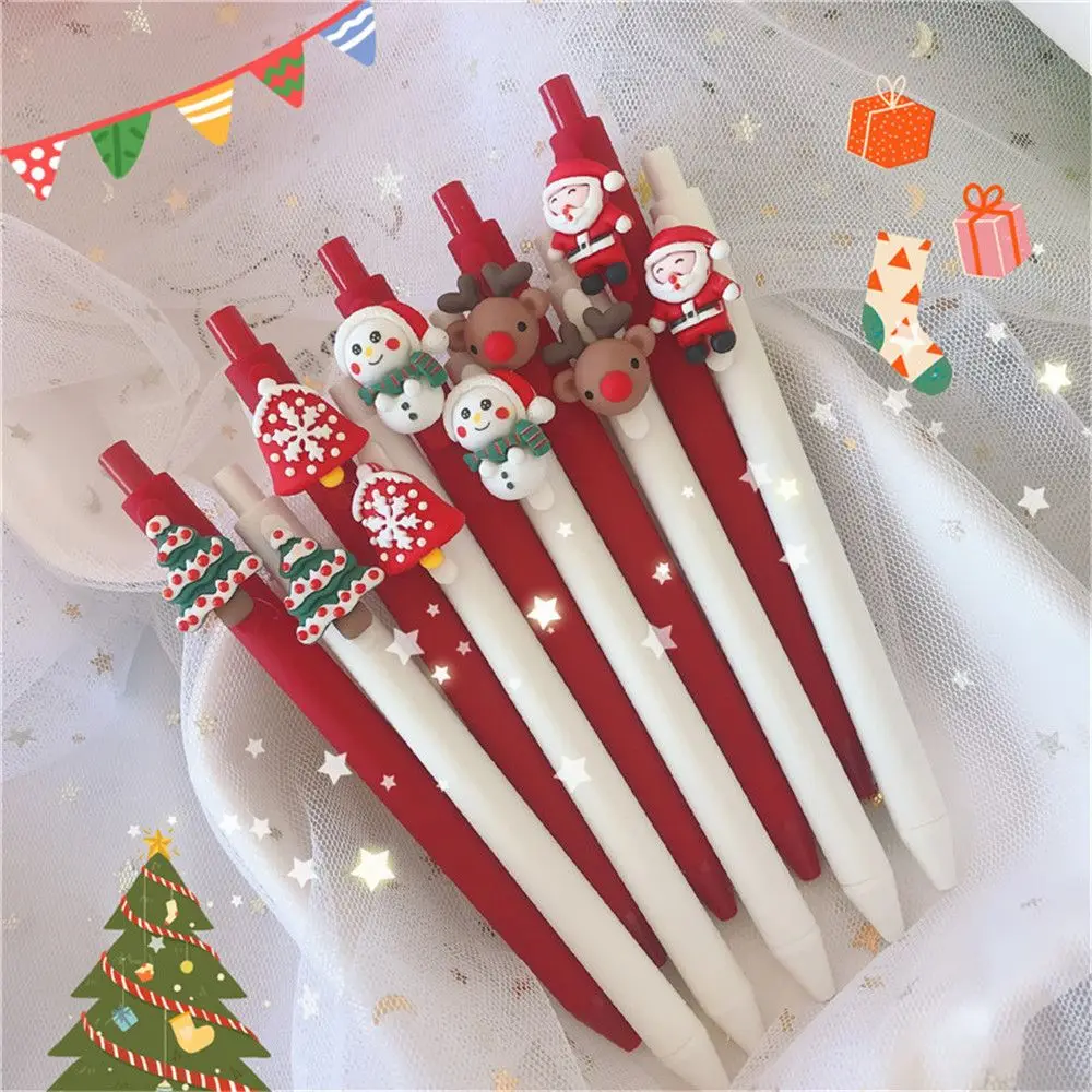 ตกแต่งบ้านโรงเรียนประถมศึกษา Merry Christmas เครื่องเขียนปากกาลูกลื่นคริสต์มาส Santa Claus Xmas Tree