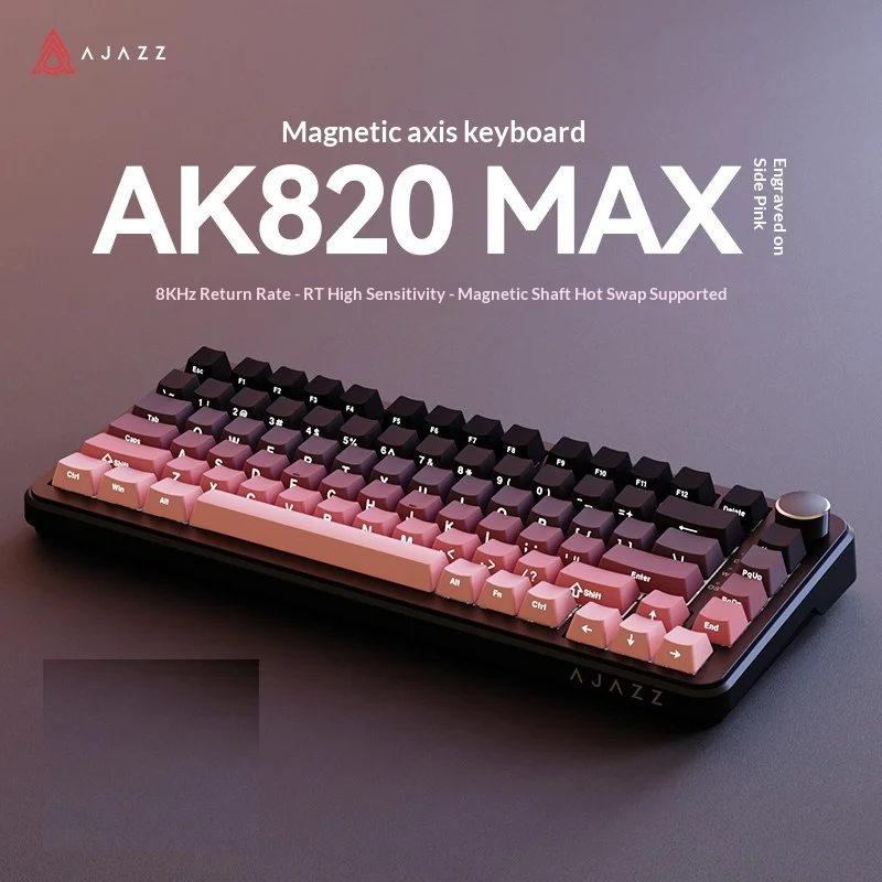 

Ajazz AK820Max Magnetic Axis Side Engraved Mechanical Keyboard Wired RT Adjustable Key Travel Low Latency Gaming For Male Gamers