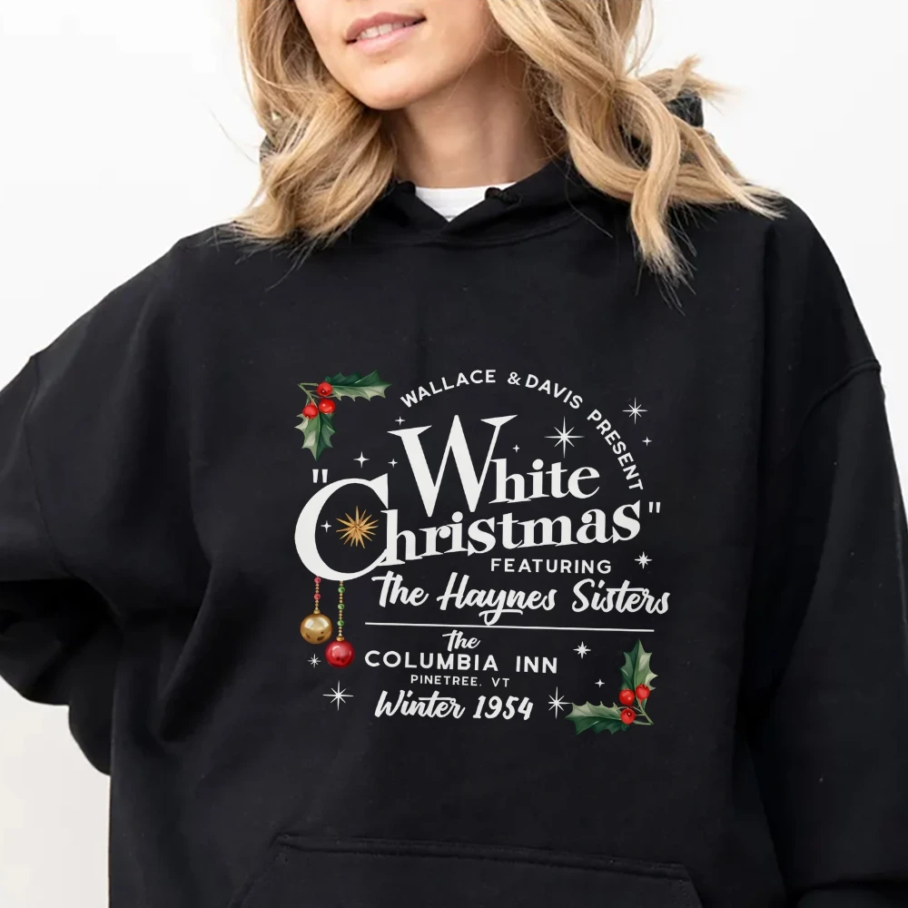 

White Christmas Movie Hoodies Wallace and Davis Sweater, Haynes Sisters Pullovers, Christmas White Movie 1954 Long Sleeve Shirt