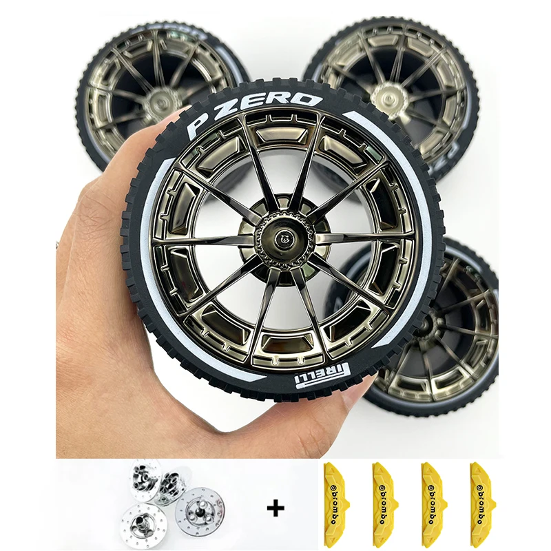 CADA Plating Metal Wheel Hub Building Blocks Accessories Black Golden Silver Compatible LEGO MOC 1:8 Car 42083 42056 42115 Wheel