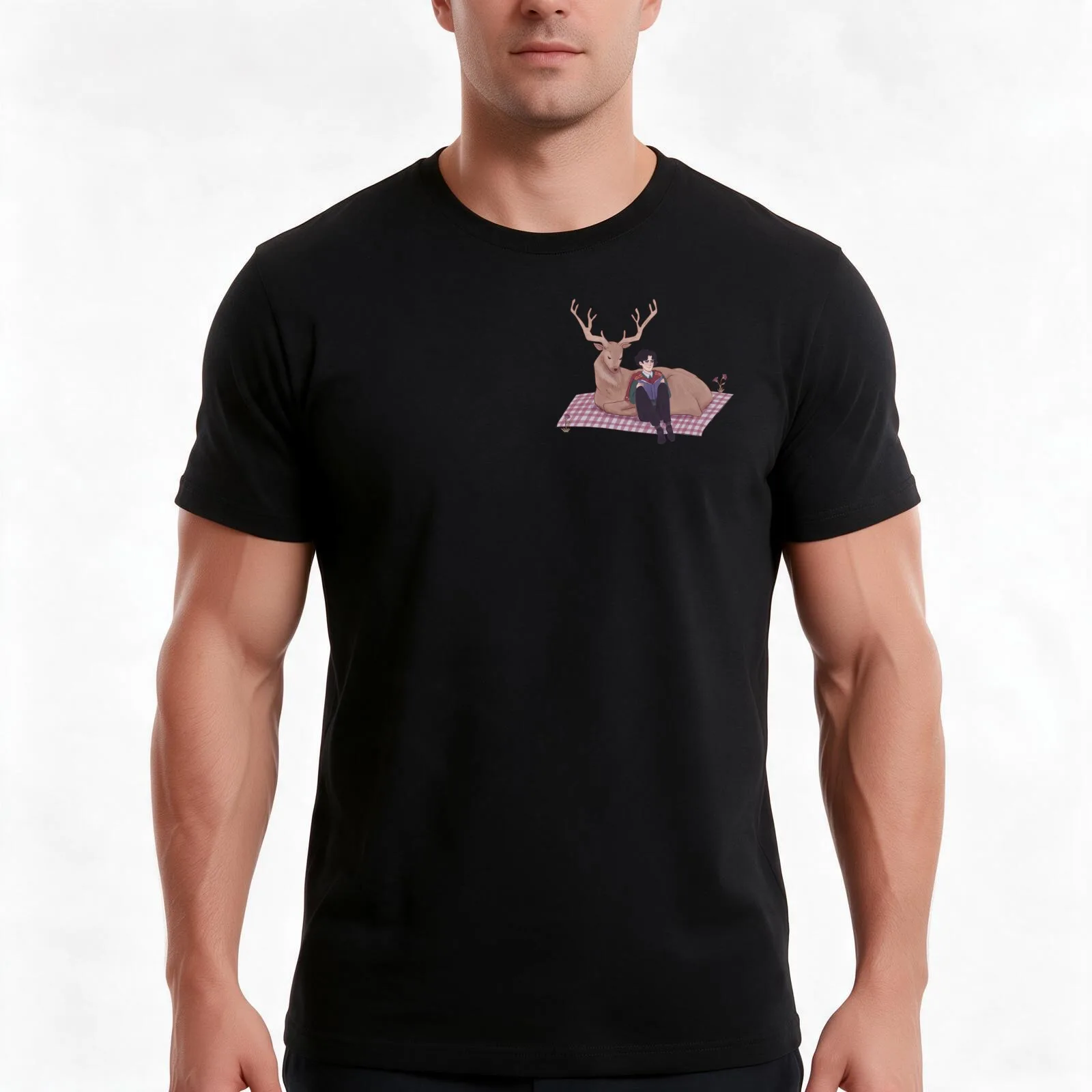 Regulus & Prongs II T-Shirt Summer Casual Cotton Tee Oversized Streetwear Tops Vintage Graphic Print Loose Fit Short Sleeve