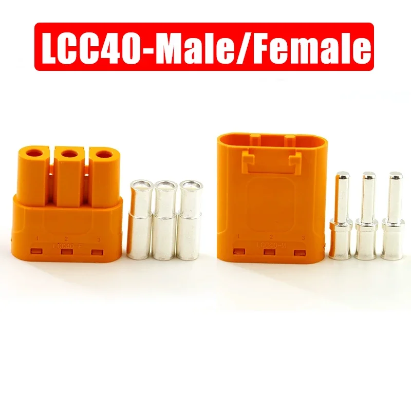 LCC40 Amass IP65 Silver-plated Copper Wire Lock Is Compatible with MR90 Lithium Battery DC Plug Male and Female 500V Connectors