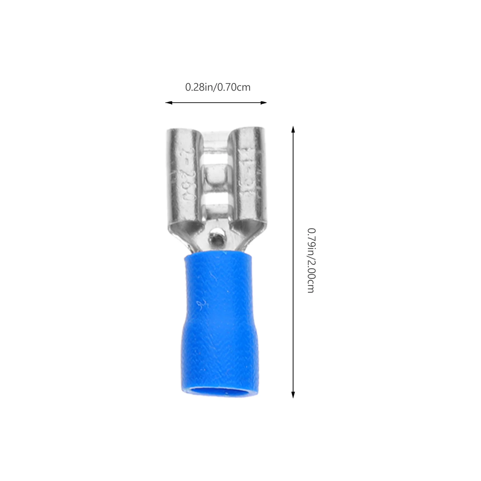 100 Pcs Insulated Terminal Electrical Crimp Connectors Terminals Quick Disconnect Spade Semi-Insulated Splice End Wire Blue