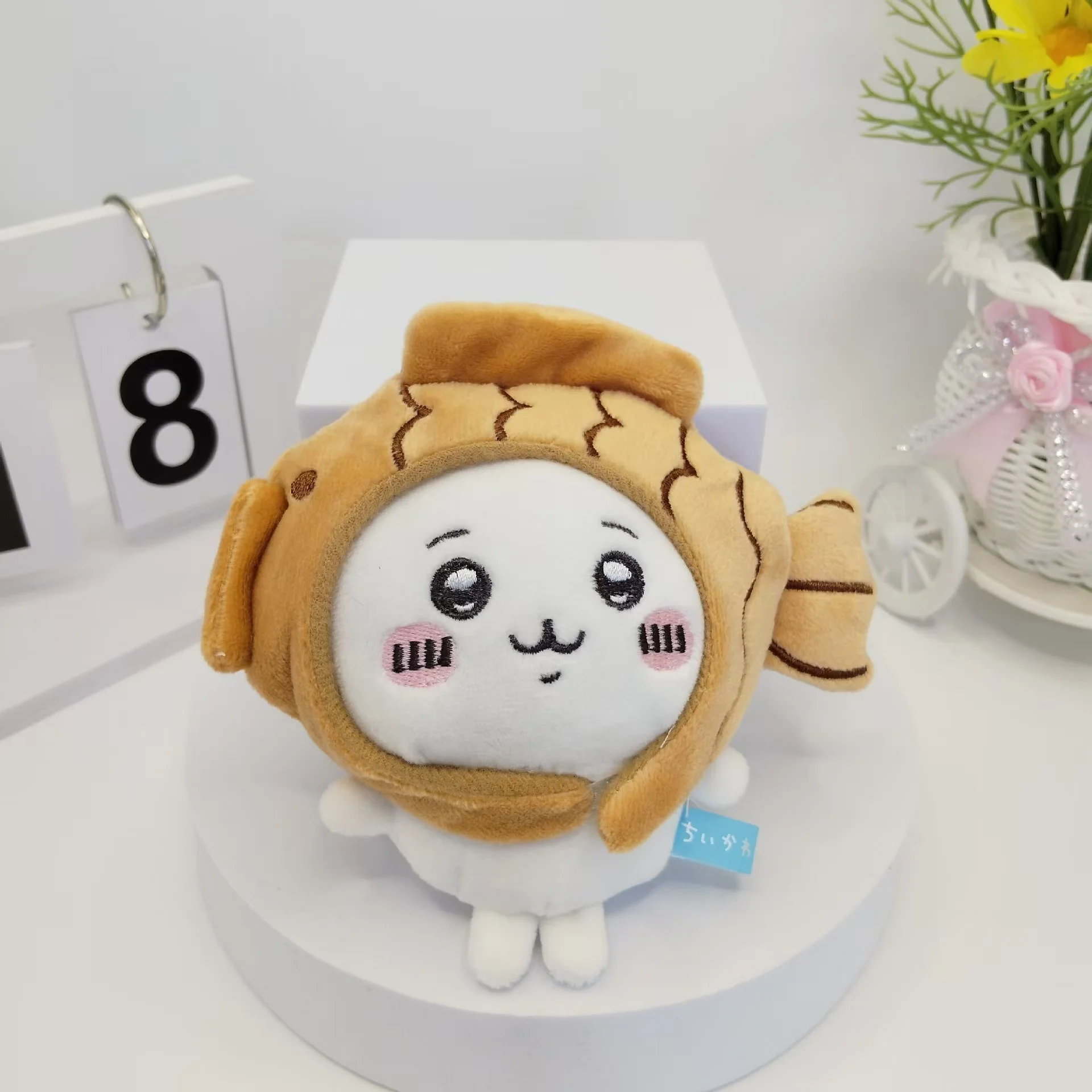 Chiikawa أنيمي النهاش القبعات أفخم دمية المفاتيح Kawaii أفخم دمية حقيبة قلادة غطاء رأس قلادة قابلة للإزالة هدية عيد ميلاد #6