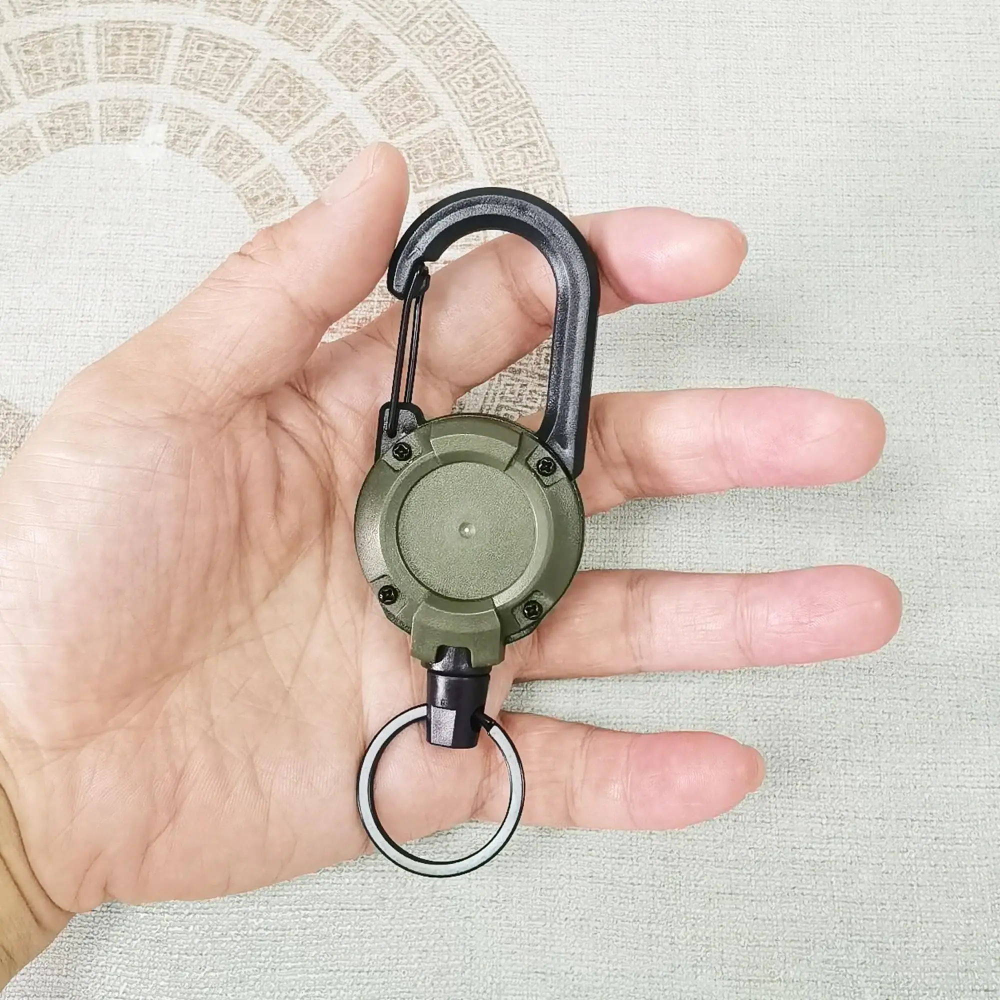 Anti Lost Retractable Keychain Wire Rope Easy Pull Buckle High Rebound Metal Carabiner for Outdoor Sport Accessory Gift