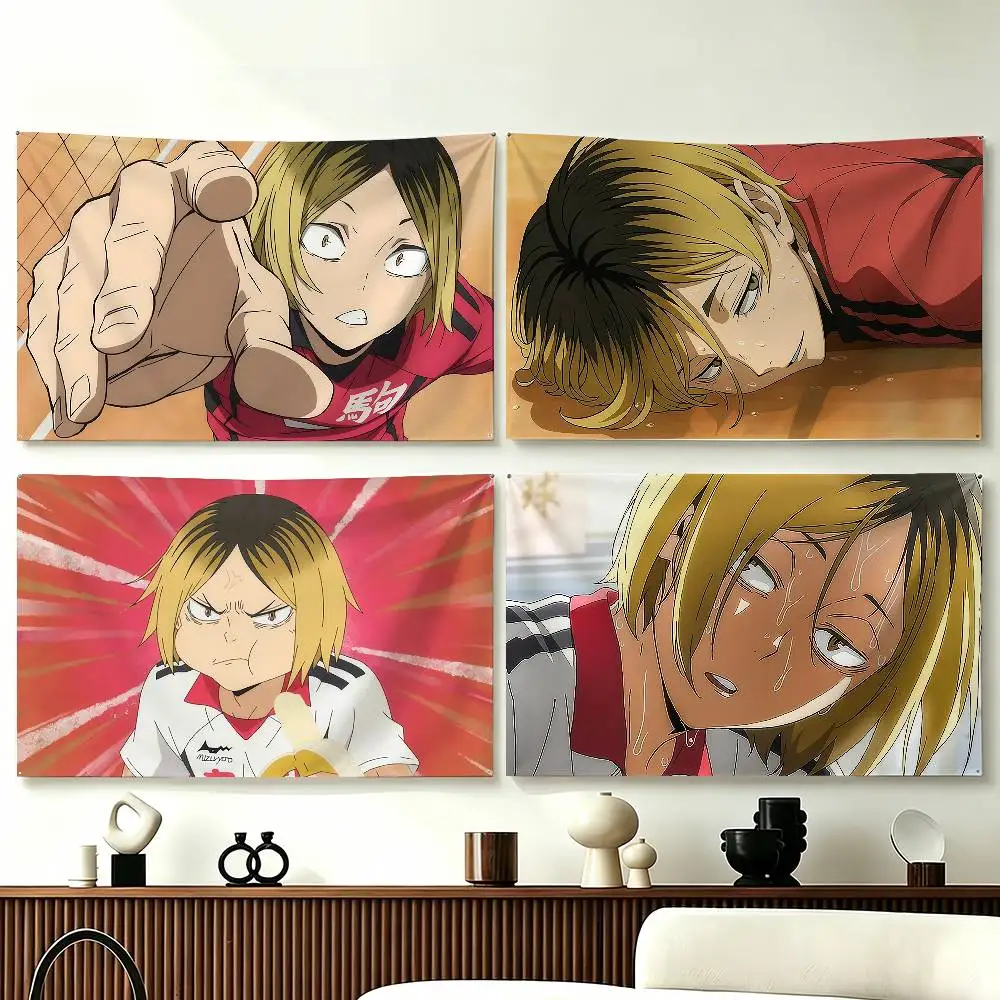 

K-Kenma K-Kozume Badge Anime H-Haikyuu Flags Wall Hanging Tapestry Outdoor Garage Room Decorative flag Background Blanket