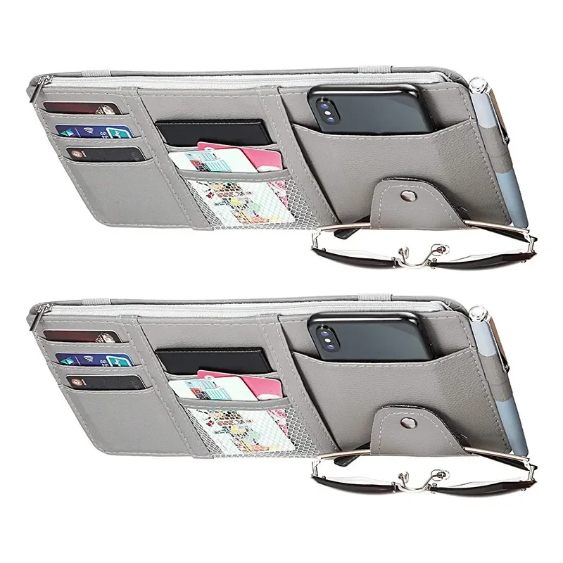 Car Styling Visor Organizer Auto Sun Visor Storage Pouch Car Organizer Sunglasses Holder Card Organizer Ticket