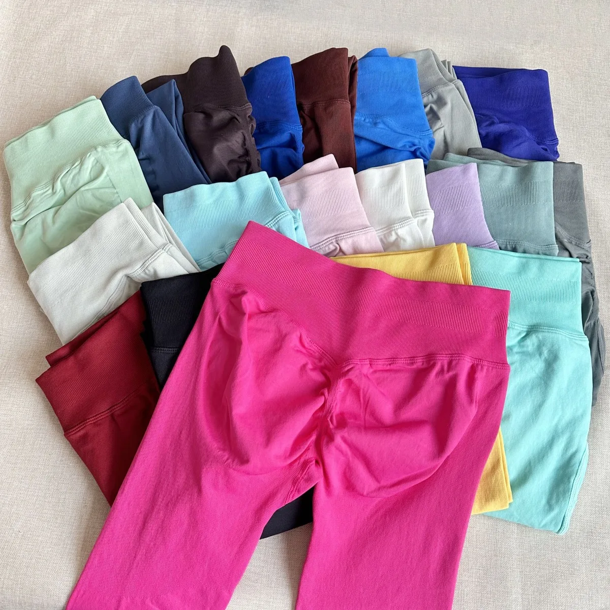 Damen-Yogahose mit hoher Taille, Bauchkontrolle, Workout-Leggings, Gym, Fitness, Laufen, nahtlose Strumpfhose