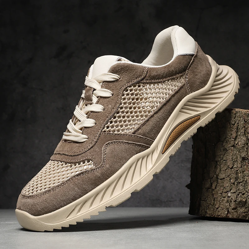 Breathable Mens Casual Shoes Outdoor Upscale Sneakers Lightweight Treking Footwear Comfortable Male Trainers Non-Slip Mesh Shoes