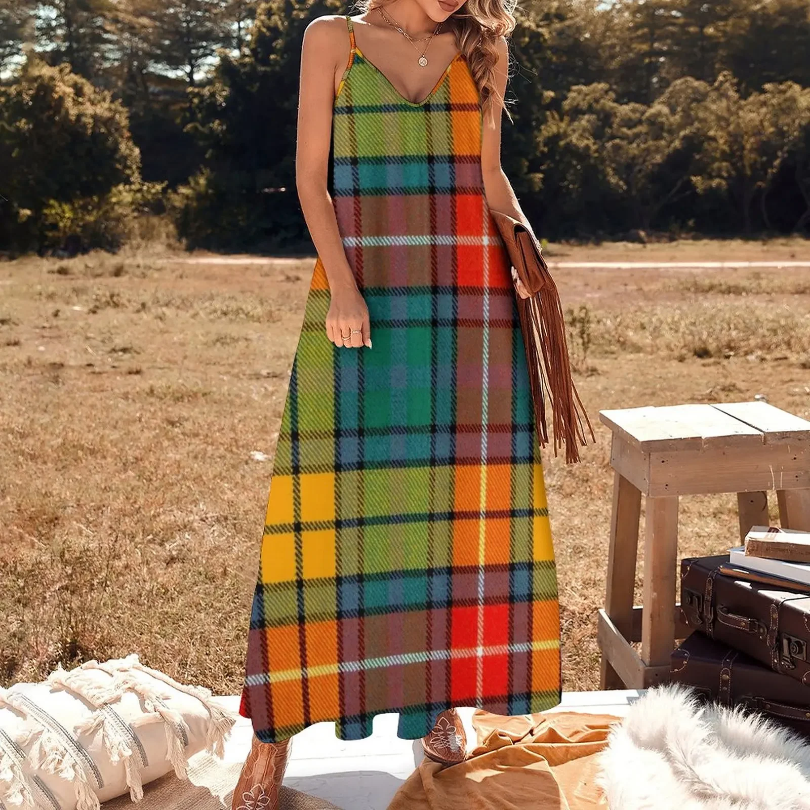 BUCHANAN ANCIENT LIGHT WEIGHT TARTAN Sleeveless Dress prom dresses 2025 elegant party dresses for women 2025