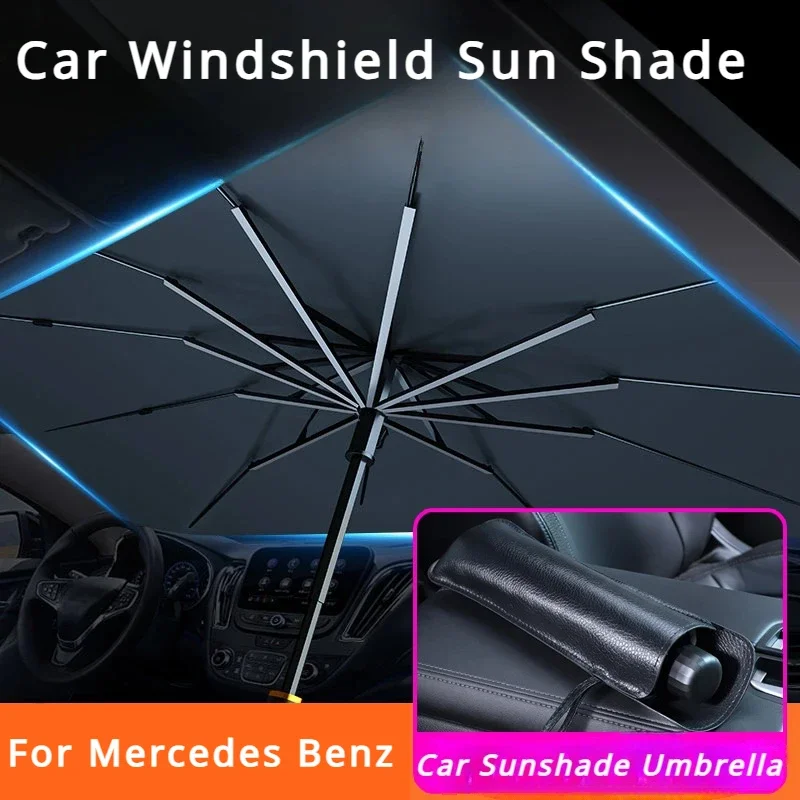 

Car Windshield Sun Shade Umbrella Foldable Car Sunshade Front Window Cover for Mercedes Benz A C E S G Class GLC CLE CLA GLB