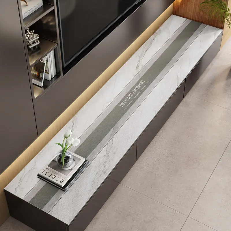 VIKAMA Leather Waterproof Oil-proof Washable Anti-slip Desk Mat for TV Stand Sideboard Shoe Cabinet