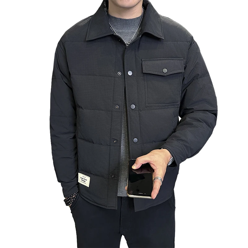 Men's Duck Down Puffer Jacket, Warm Windproof Streetwear Coat